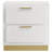 Sophia White 2-Drawer Nightstand Contemporary Style