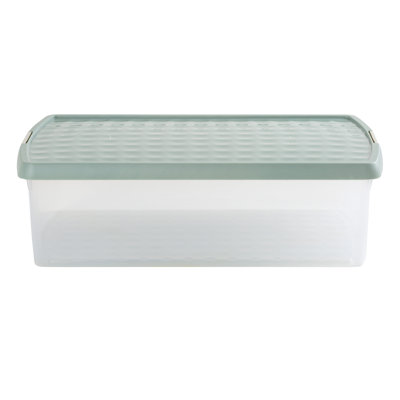 Wham Clip 30L Rectangular Plastic Storage Boxes with Secure Clip Lock Lids. L:59.5 x W:39.5 x H:17cm