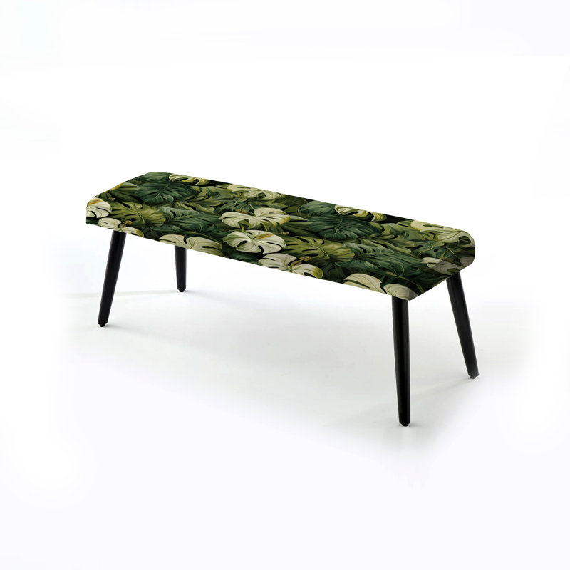 Banc rembourré noir Monstera Elegance
