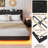 Queen Floating Bed Frame with LED Lights & Charging Station, Upholstered Platform Beds with Storage Headboard & Folding Shelves Storage, Metal Slats Support, No Box Spring Needed, Black