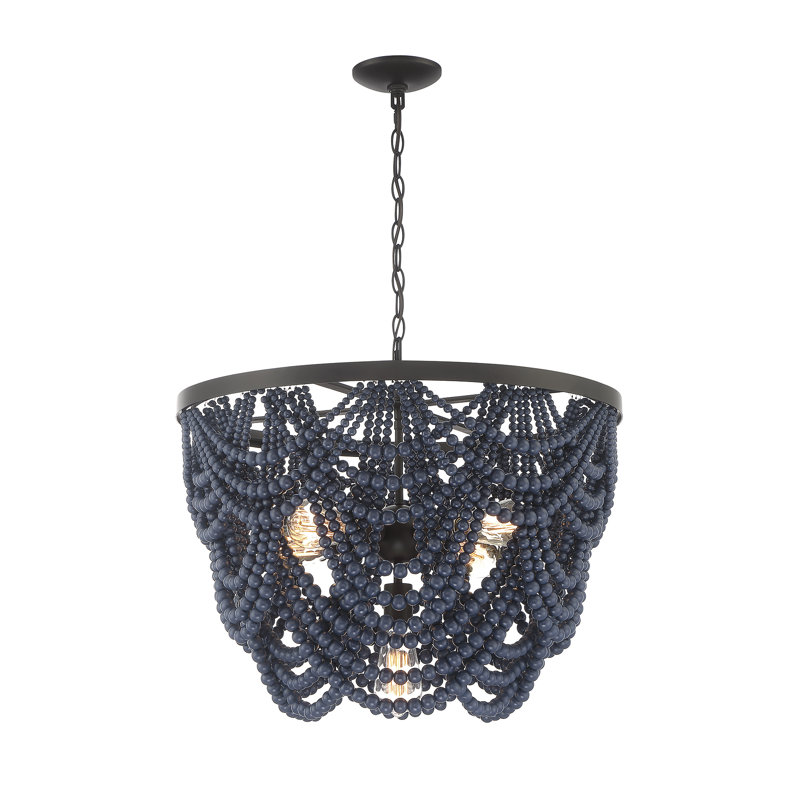 Lustre 5 lumières Clancey, Bleu
