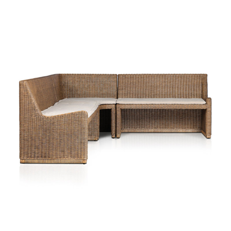 Senna L-Shape Dining Banquette, 32.5" H x 106.25" W x 83.25" D, Right Hand Facing
