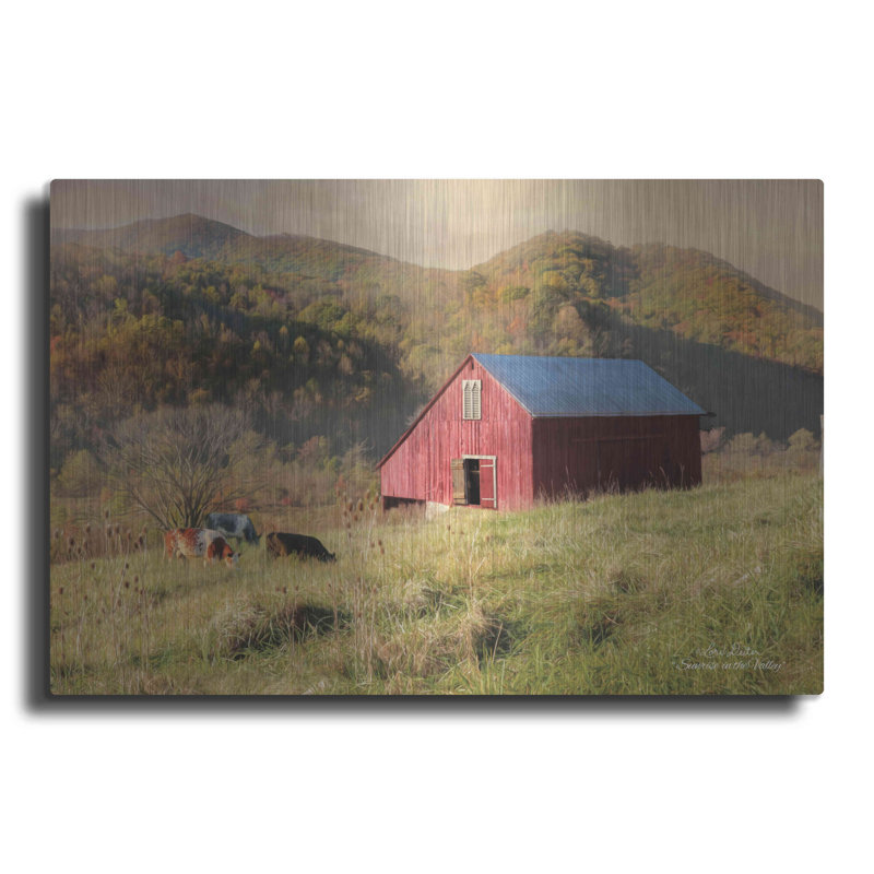 "Sunrise In The Valley" par Lori Deiter sur métal, H 16 po x l 24 po