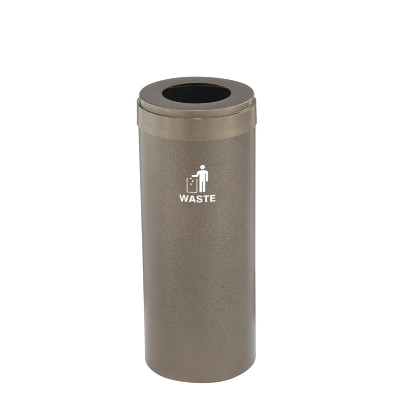 Poubelle, 15, Filon bronze, H 30 po x l 12 po x P 12 po