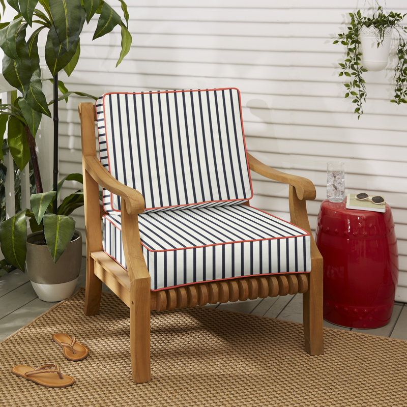 Indoor/Outdoor Sunbrella Seat/Back Chair Cushion, 5" H x 23" W x 23.5" D