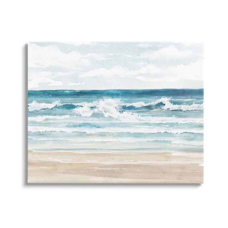 «On The Shore Beach Waves On Canvas» par Carson Lyons, reproduction, H 30 po x l 40 po x P 1,5 po