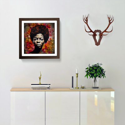 Nina Simone Floral Art No.1 - Framed Print