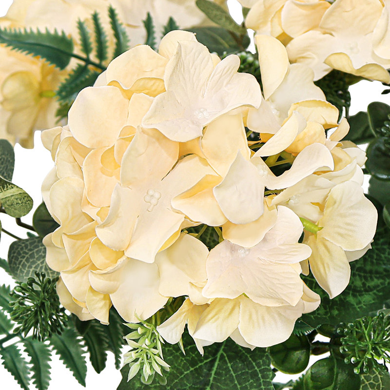 Bouquet de tiges de fleurs d'hortensia artificielles, Champagne
