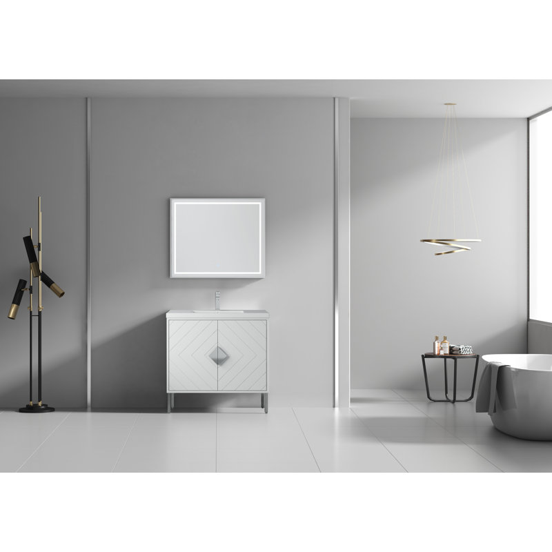 Jarhia 36'' Single Bathroom Vanity with Acrylic Top