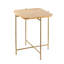 Table basse moderne avec structure en métal, finition dorée et naturelle, 18,1 po x 22,0 po x 18,1 po | Fabrication 100% bois massif, assemblage facile | Conception élégante et durable pour le salon, décoration intérieure contemporaine-687224348