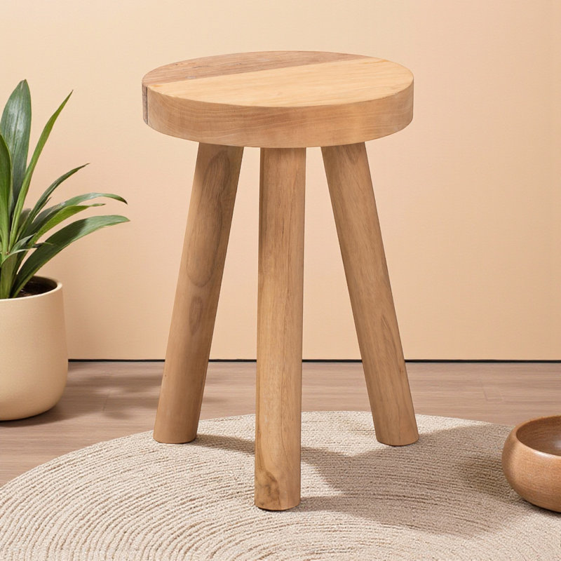 Repose-pieds en teck naturel brun Vivian, H 17,27 po x l 12,19 po x P 12,19 po Vivian