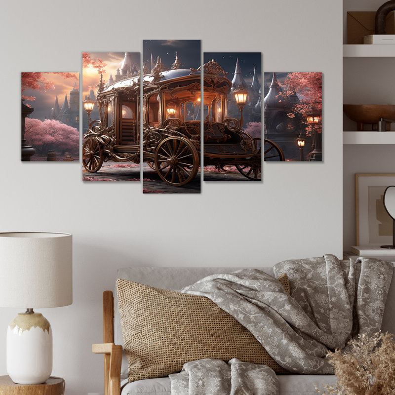 Floral, princesse rose, ensemble d'art mural multi-panneaux