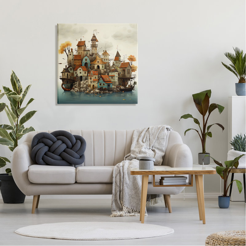 «Rustic Village On Water» par Irena Orlov, reproduction, H 30 po x l 30 po x P 1,5 po