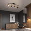 Black 4-Light Aluminium Ceiling Spotlight