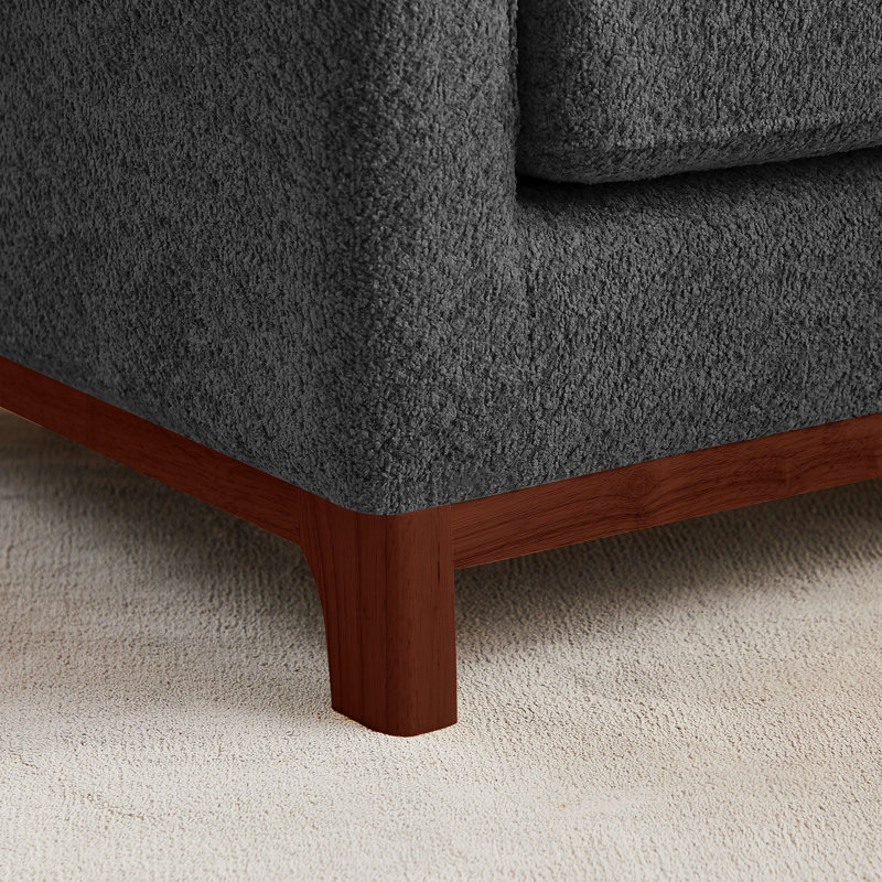 Aishah Upholstered Armchair, Dark Gray Boucle