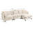 Spacious Modern Sofas, Chenille Upholstery With Ottoman For Home