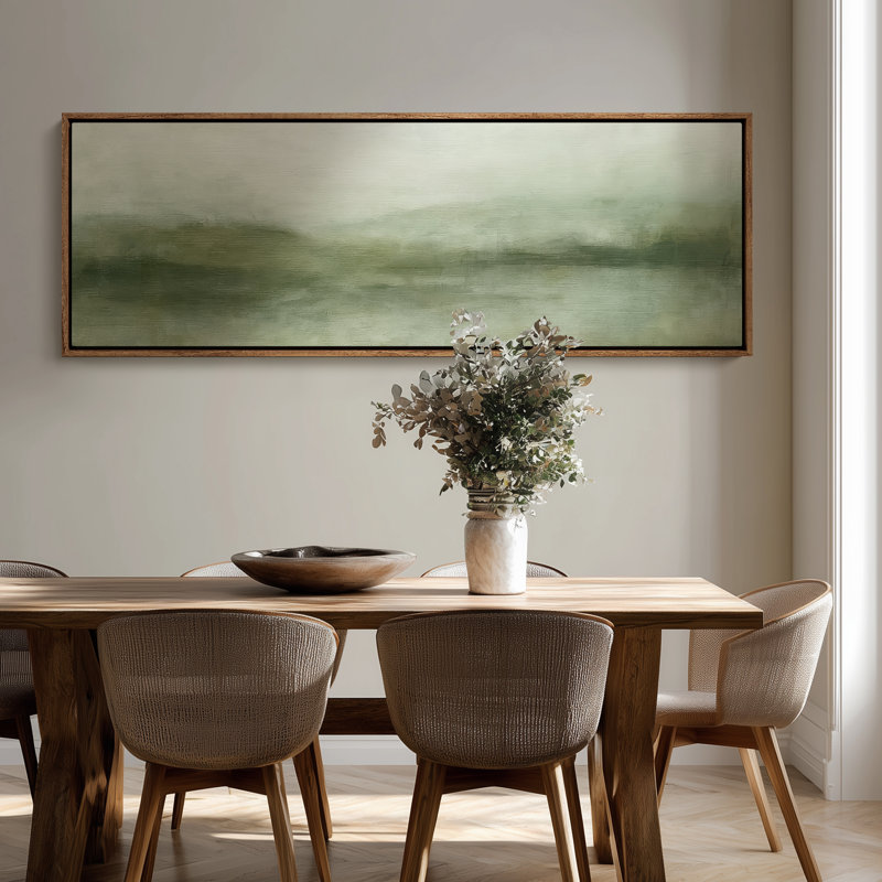 Très grand art mural rétro encadré pour art classique, H 20 po x l 60 po, Naturel