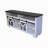 65.3" Tv Stand With Led Light Strips And Iron Mesh Barn Door Y Decorative Strip-619378961