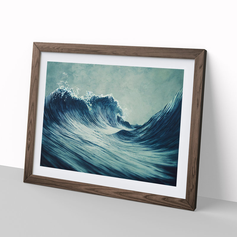 Evolving Japanese Wave - Framed Print, 34cm H x 46cm W x 2cm D, Walnut