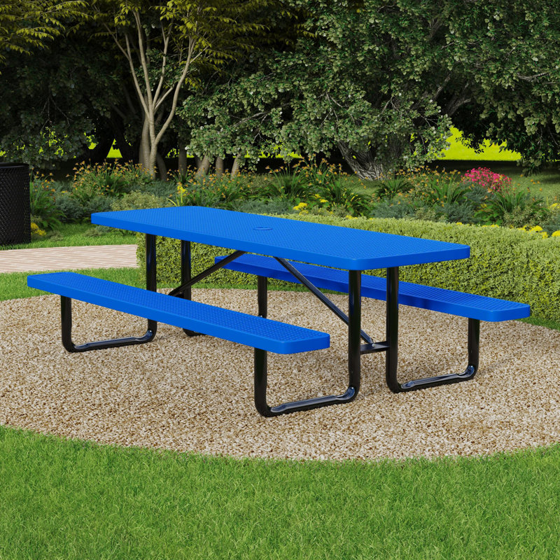 Leisure Craft Standard Outdoor Picnic Table, Blue, 96" W