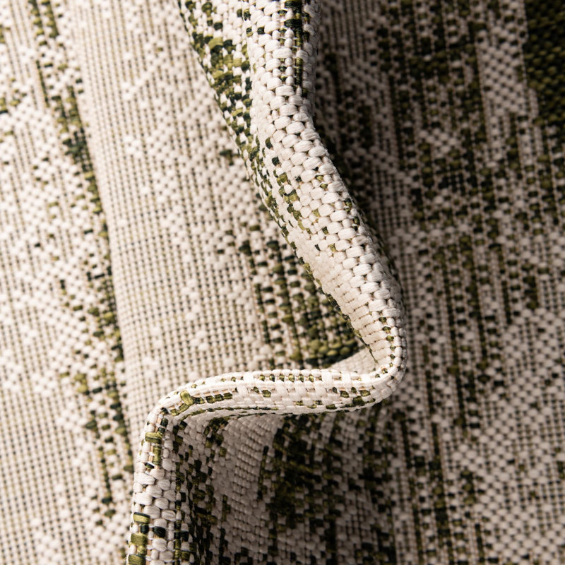 Tapis d'extérieur moderne Green_Unique Loom Cartago, Rectangle 3 pi 3 po x 5 pi 2 po