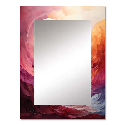 Colorful Rainbow wave II - Rainbow Wall Mirror, Traditional Decorative Mirror, Printed Metal Art