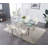 Azruddin Extendable Glass Top Metal Base Dining Table