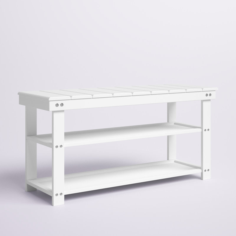 Carrold Storage Bench, White