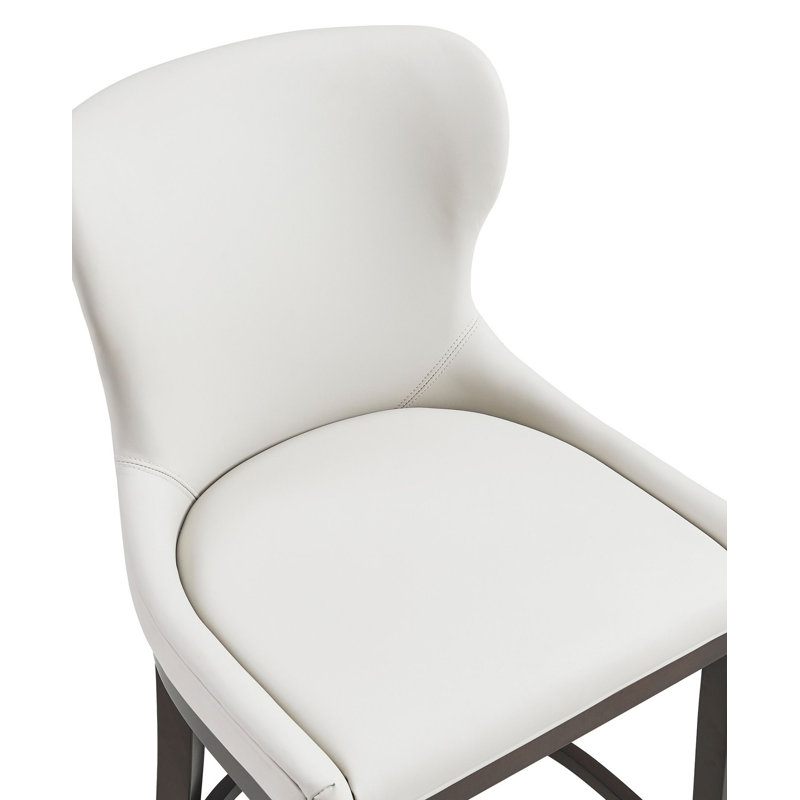 Tabouret de bar rembourré Blair, Blanc, Tabouret de bar (siège d'une hauteur de 29 po), 3