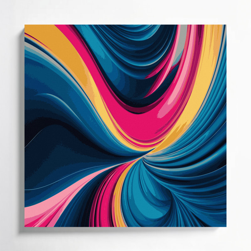 «Gradient Abstract 22», art mural sur toile bleue, H 12 po x l 12 po