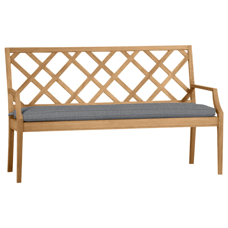 Banc d'extérieur en teck Haley, Teck naturel, Pas de soudure, Verona brume
