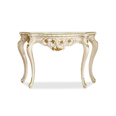 Ivory Solid Wood Free Form Console Table