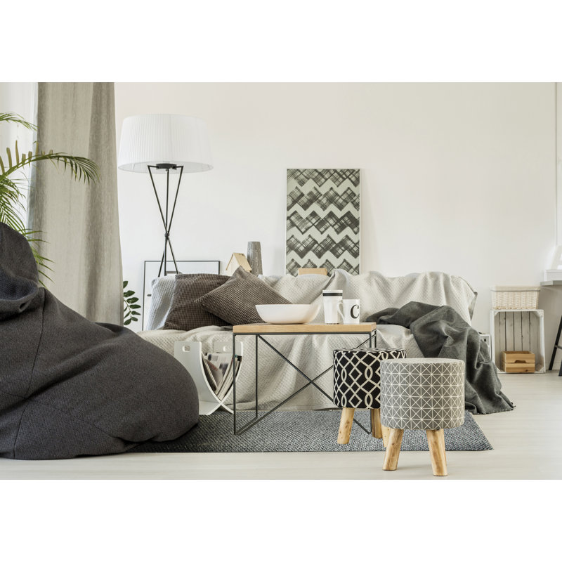 Tapis gris / ivoire tissé à la main Elbridge, Rectangle 2 pi x 4 pi