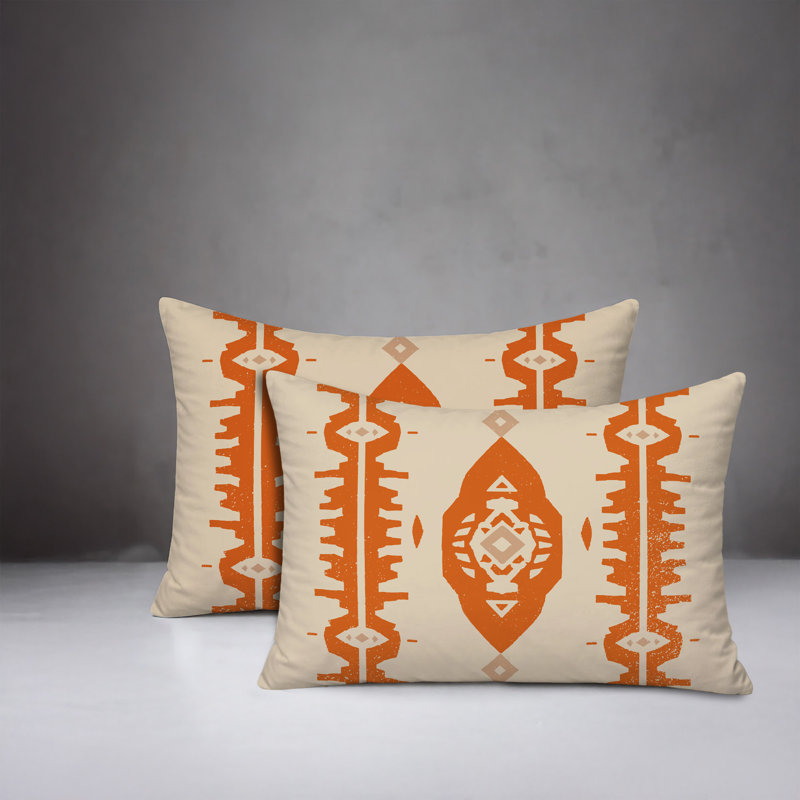 Oreiller réversible intérieur / extérieur Malia, 20 po x 14 po, Orange
