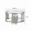 Table basse 201 en acier inoxydable rond en verre trempé double couche et table de salon argentée L 31,5 x l 31,5 x H 17,72 po