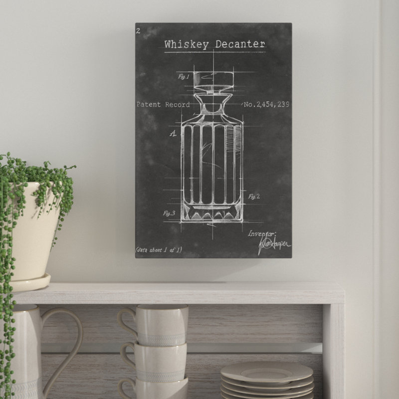«Barware Blueprint VII», impression sur toile, H 40 po x l 26 po x P 1,5 po, Toile tendue