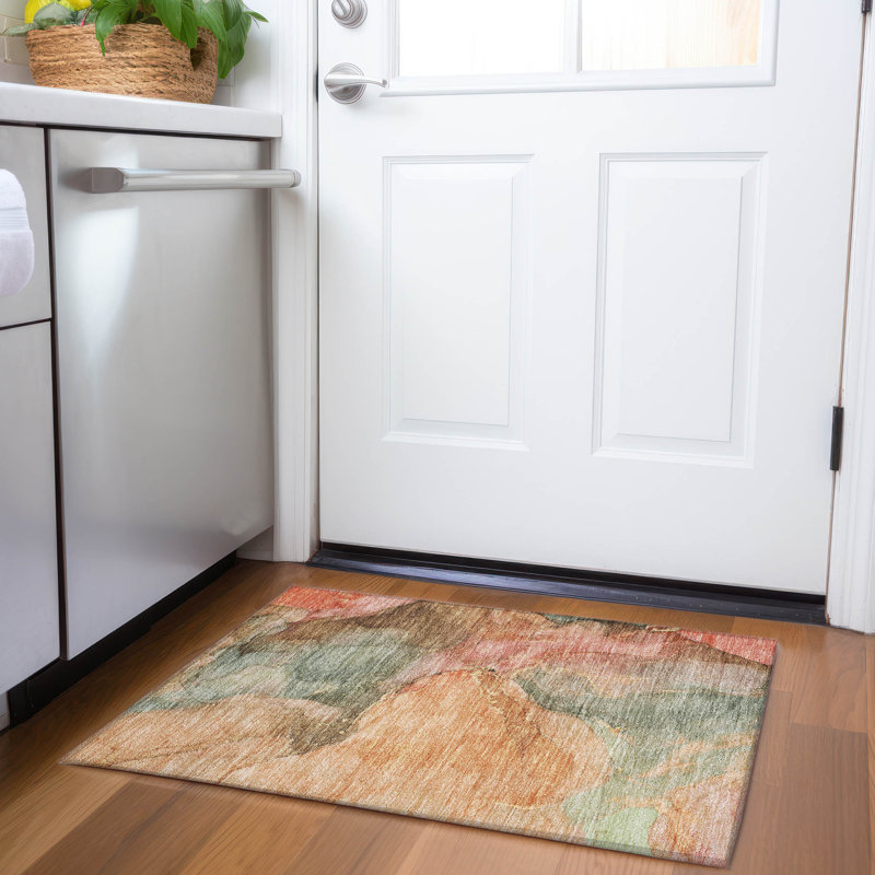 Tapis corail Xhevrie intérieur / extérieur lavable à la machine, Rectangle 1 pi 8 po x 2 pi 6 po