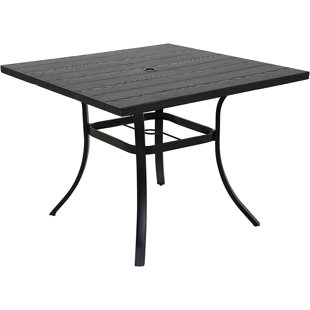 Errik Metal Dining Table with Umbrella Hole
