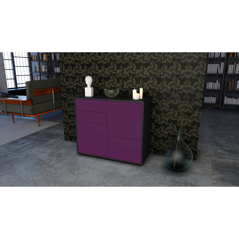 Raycliff 92cm Sideboard, Anthracite/Purple
