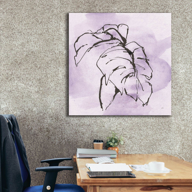 «Midnight Plum Leaf 1» par Chris Paschke, art mural sur toile, H 37 po x l 37 po x P 1,5 po