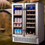 AOBOSI Dual Zone 22.64'' 18 Bottle Wine & Beverage Refrigerator with French Doors