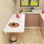 Bureau flottant mural 31,5 po - Table à abattants pliable avec base en métal robuste, conception peu encombrante pour le bureau à domicile, la cuisine ou la salle de bain