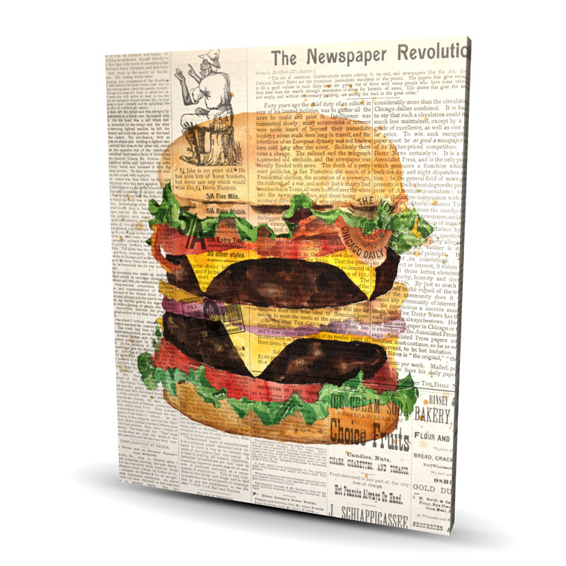 Vintage Style All Dressed Double Cheeseburger Canvas | Decor