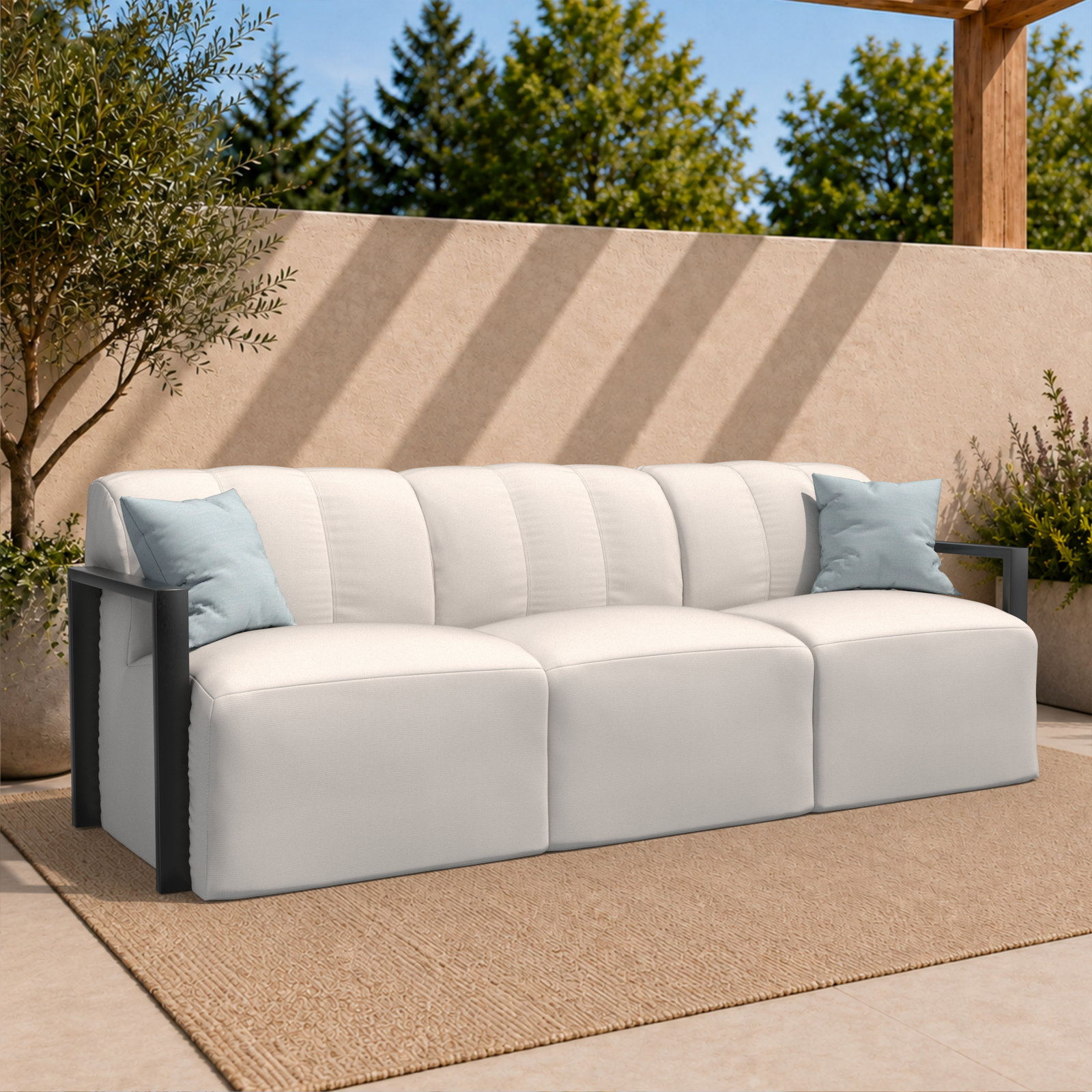 Rosalie 90" Sunbrella® Patio Sofa, Sunbrella® Canvas Natural