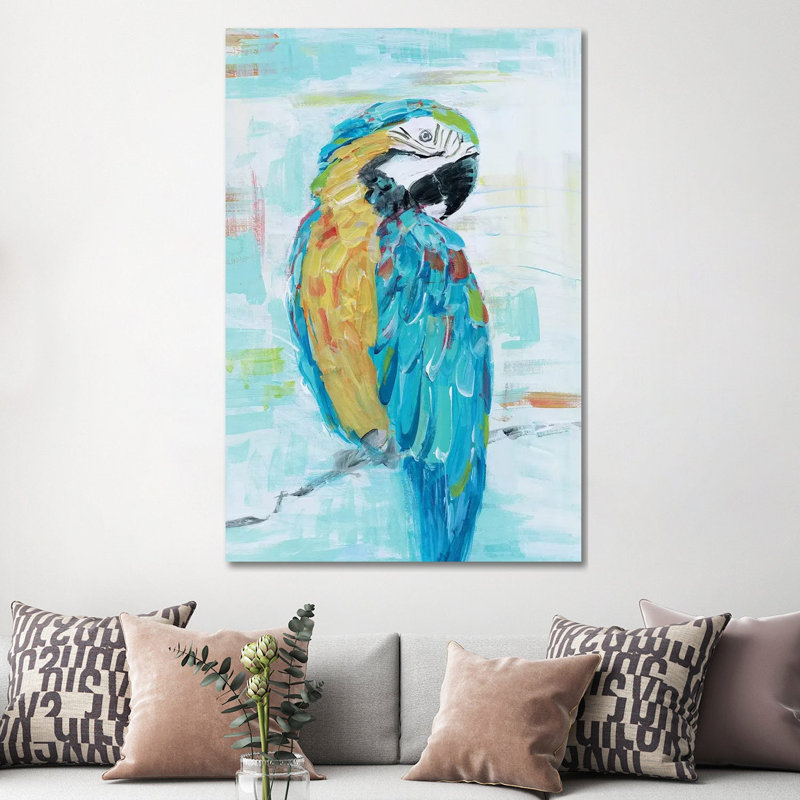 Island Parrot I by Sally Swatland - Wrapped Canvas Painting, 152.5 cm H x 101.5 cm W