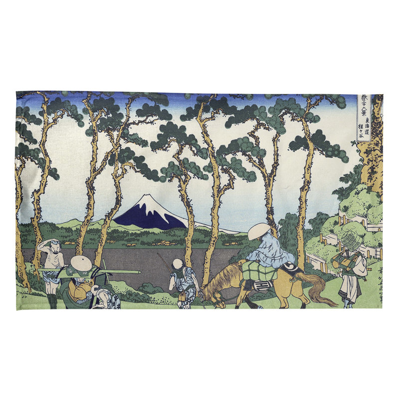 Torchon Hodogaya on the Tokaido, Croisé en coton, Jaune