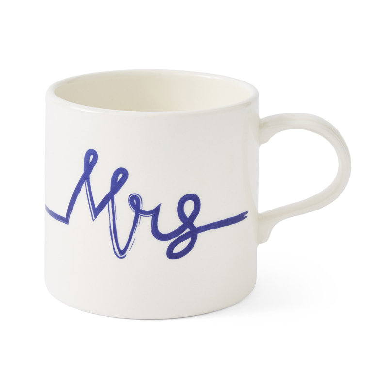 Mug Meirion Short Mugs Blue & White Mrs Mug Single Mug