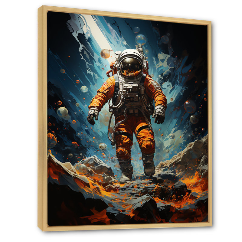 «Moretaine Space Astronaut Resilience», reproduction sur toile, H 32 po x l 16 po x P 1 po, Cadre naturel flottant
