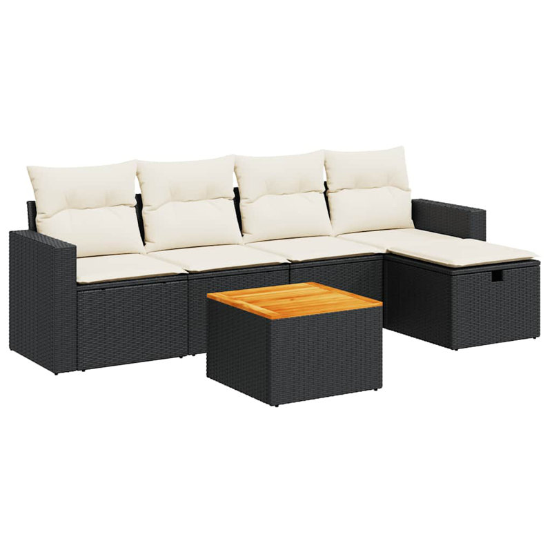 Ensemble de canapé de jardin Vidaxl noir et blanc crème