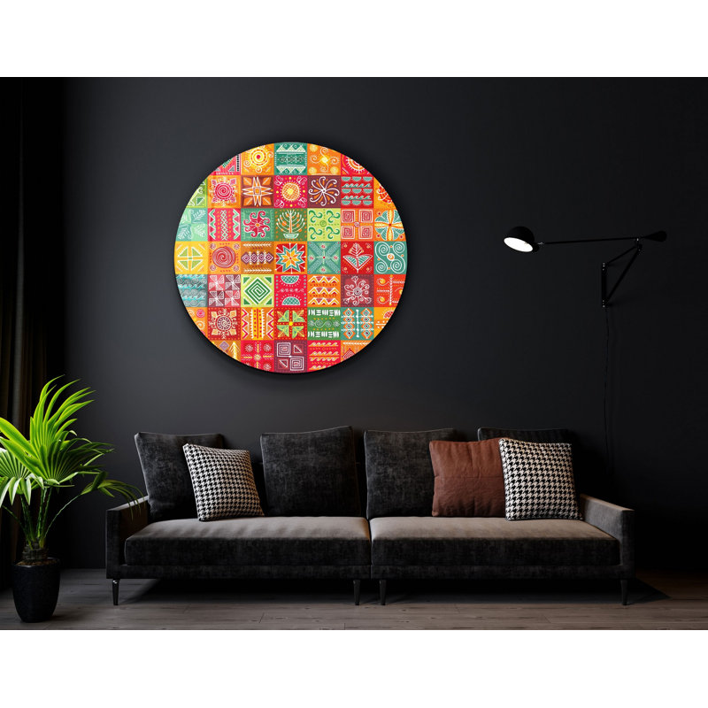 Superbe peinture murale en verre trempé 23,6 po x 23,6 po | 100% verre trempé d'une épaisseur de 0,16 pouce, imprimé UV pour des couleurs éclatantes | Parfait pour la décoration intérieure, le salon et les espaces de bureau, design durable et élégant